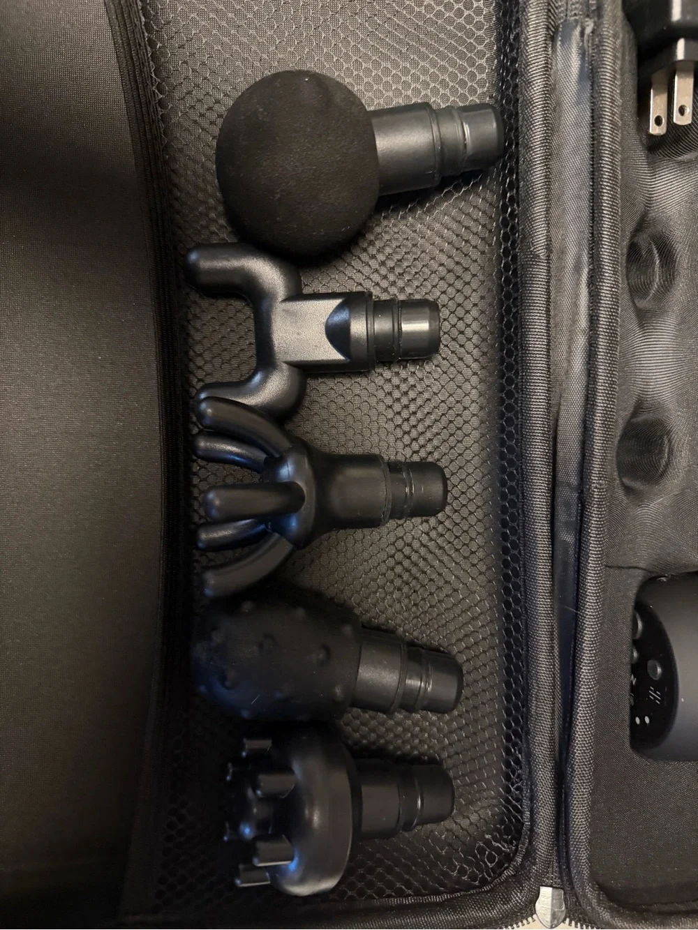 Aura Black Percussion Massage Gun with Multiple Attachments